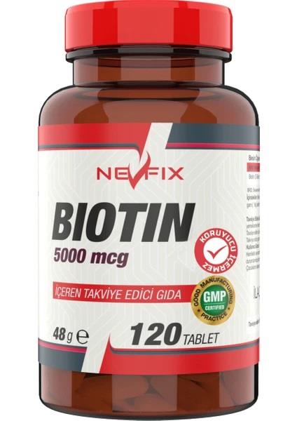 Nevfix Biotin 5000 mcg 120 Tablet-Nevfix