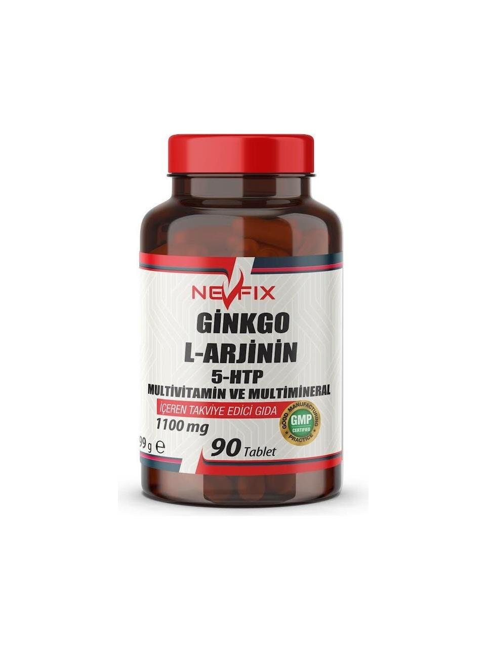 Nevfix Multivitamin Multimineral 5-HTP Ginkgo Biloba Koenzim Q-10 Glutatyon 90 Tablet-Nevfix