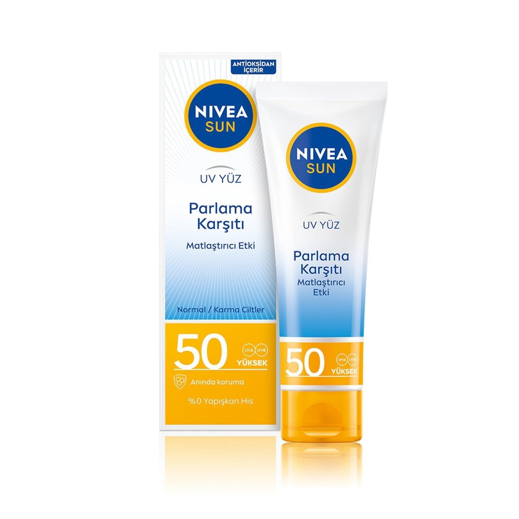 Nivea Sun Güneş Kremi Parlama Karşıtı SPF50+ 50 ml-Nivea