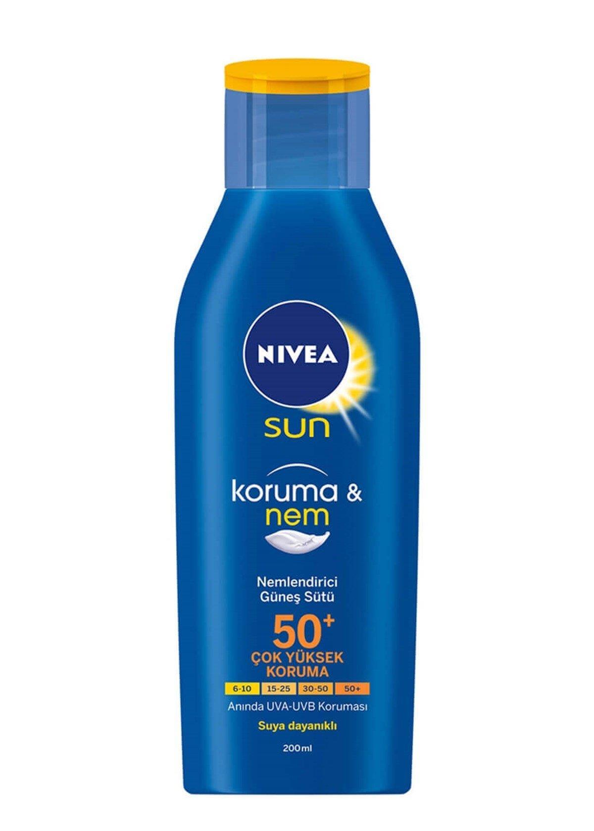Nivea Sun Güneş Sütü Koruma & Nem Nemlendirici SPF50+ 200 ml-Nivea