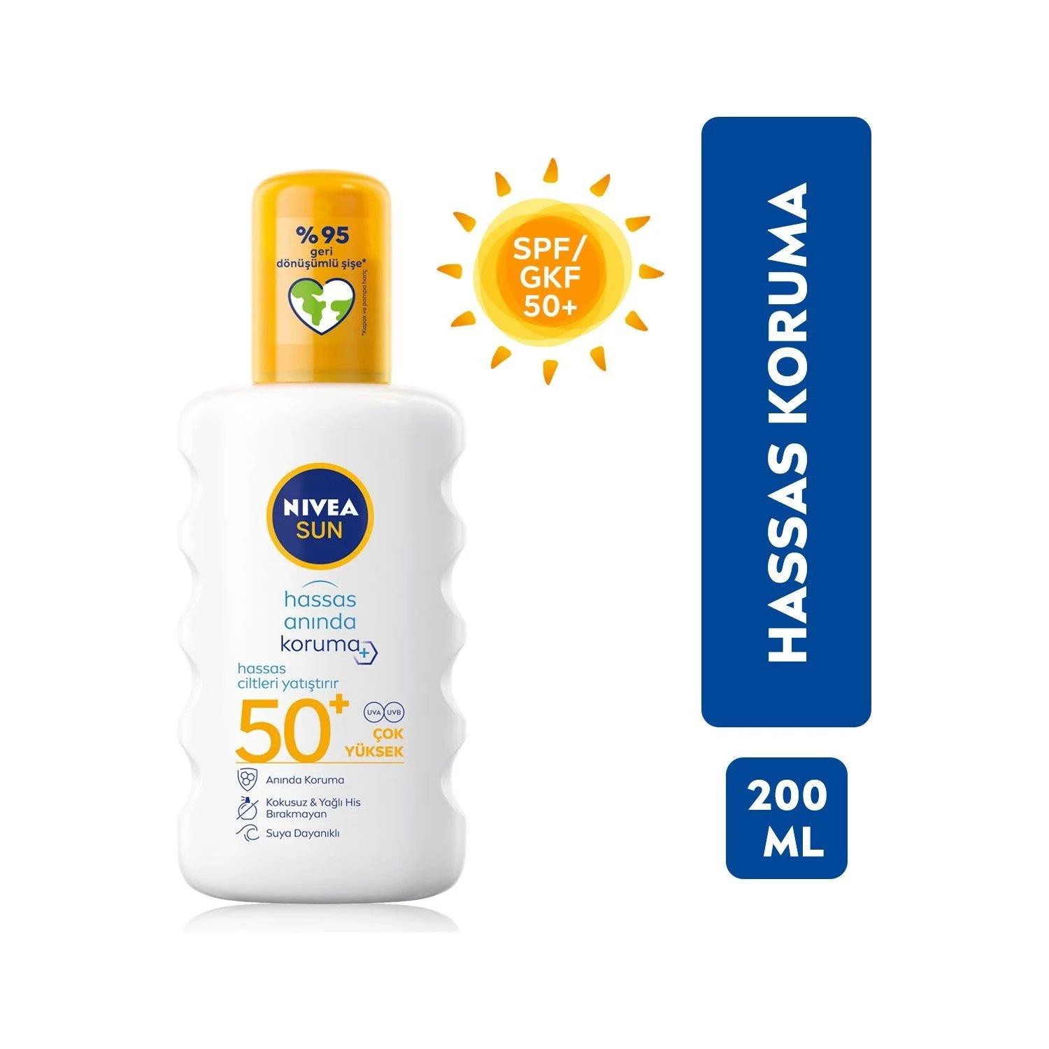 Nivea Sun Hassas Koruma Güneş Spreyi Kokusuz 200 ml-Nivea