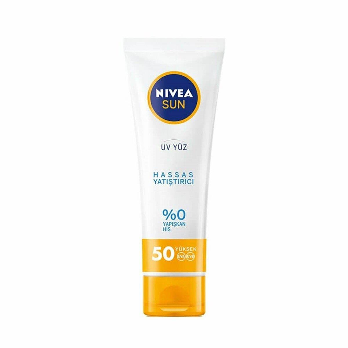 Nivea Sun Hassas Yatıştırıcı Güneş Koruyucu Yüz Kremi SPF50 50 ml-Nivea
