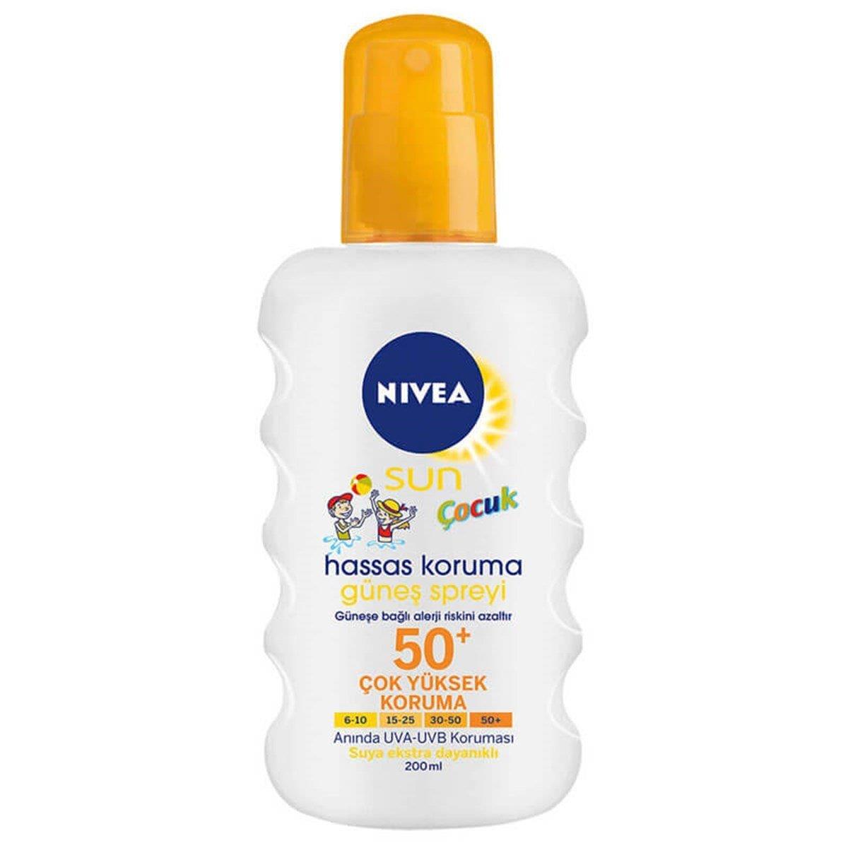 Nivea Sun Kids Güneş Spreyi Hassas Koruma Kokusuz SPF50 200 ml-Nivea