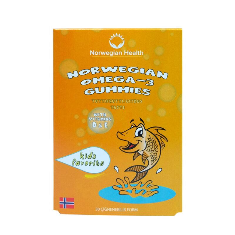 Norwegian Health Çocuk Tutti Frutti Aromalı Omega 3 Çiğnenebilir Balık Yağı Gummies 30 Kapsül-Norwegian Health
