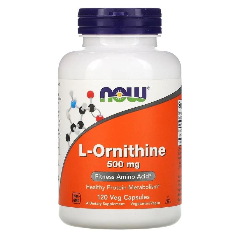 Now Foods L-Ornithine 500 mg 120 Veg Capsules-NOW FOODS