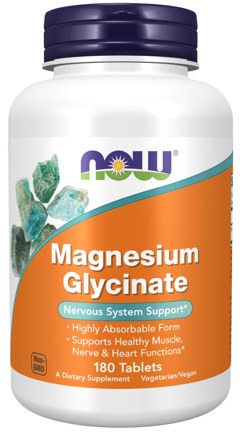 Now Foods Magnesium Glycinate 180 Tablets-NOW FOODS