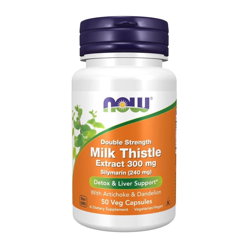 Now Foods Milk Thistle Extract 300 mg With Artichoke Dandelion 50 Capsules-NOW FOODS