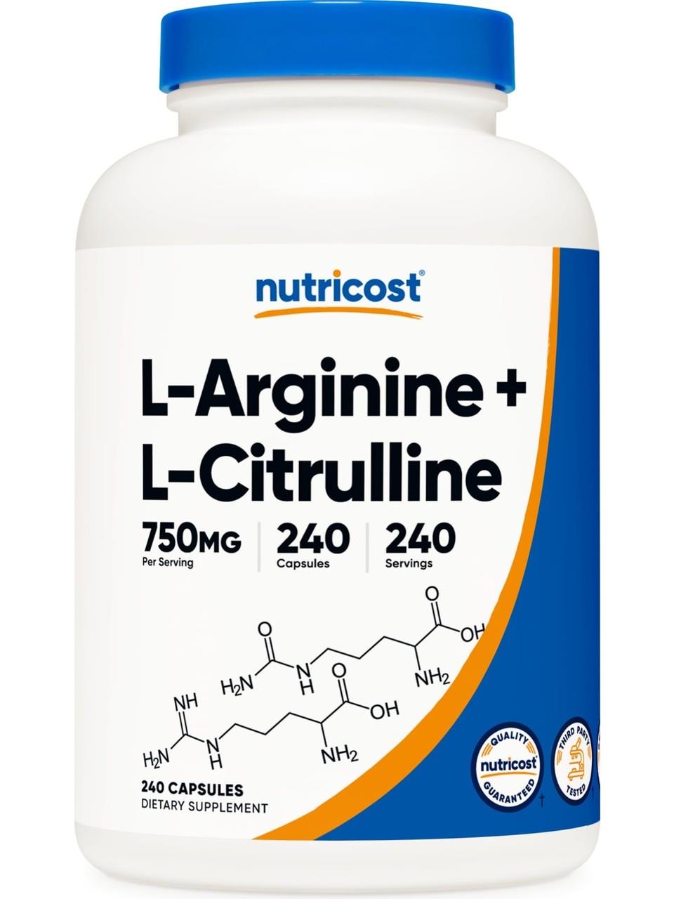 Nutricost L-Arginine L-Citrulline Complex 750 mg 240 Kapsül-Nutricost
