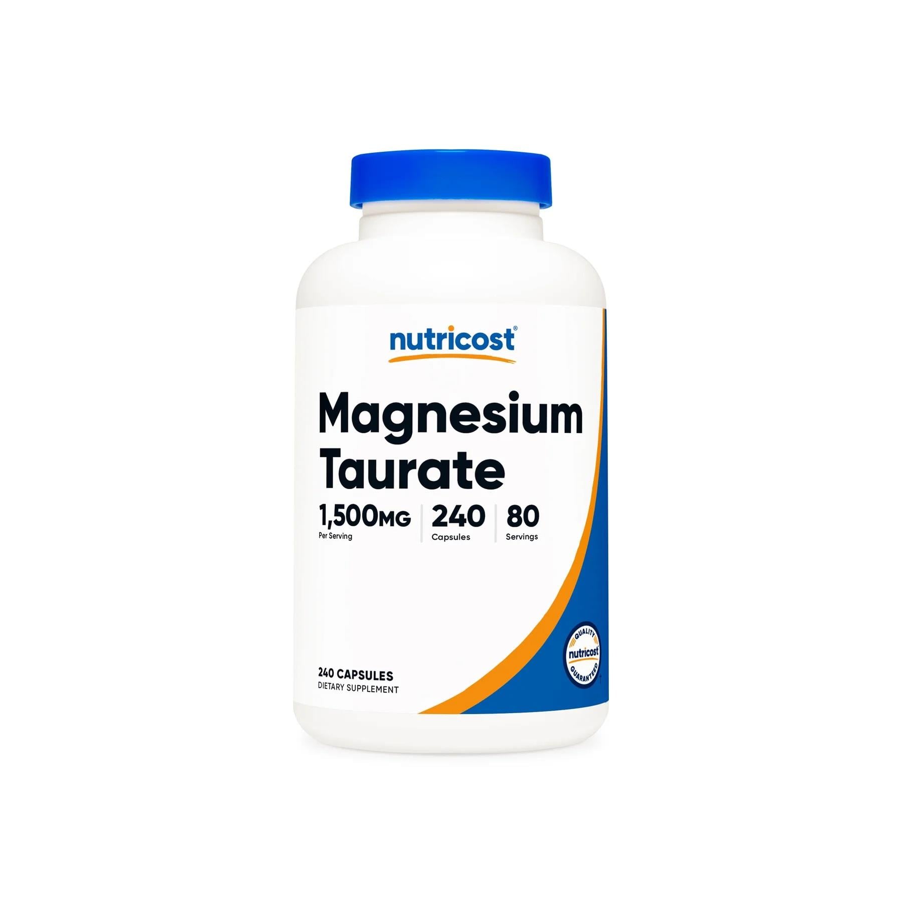 Nutricost Magnesium Taurate 1,500 mg 500 mg Per Capsule 240 Capsules-Nutricost