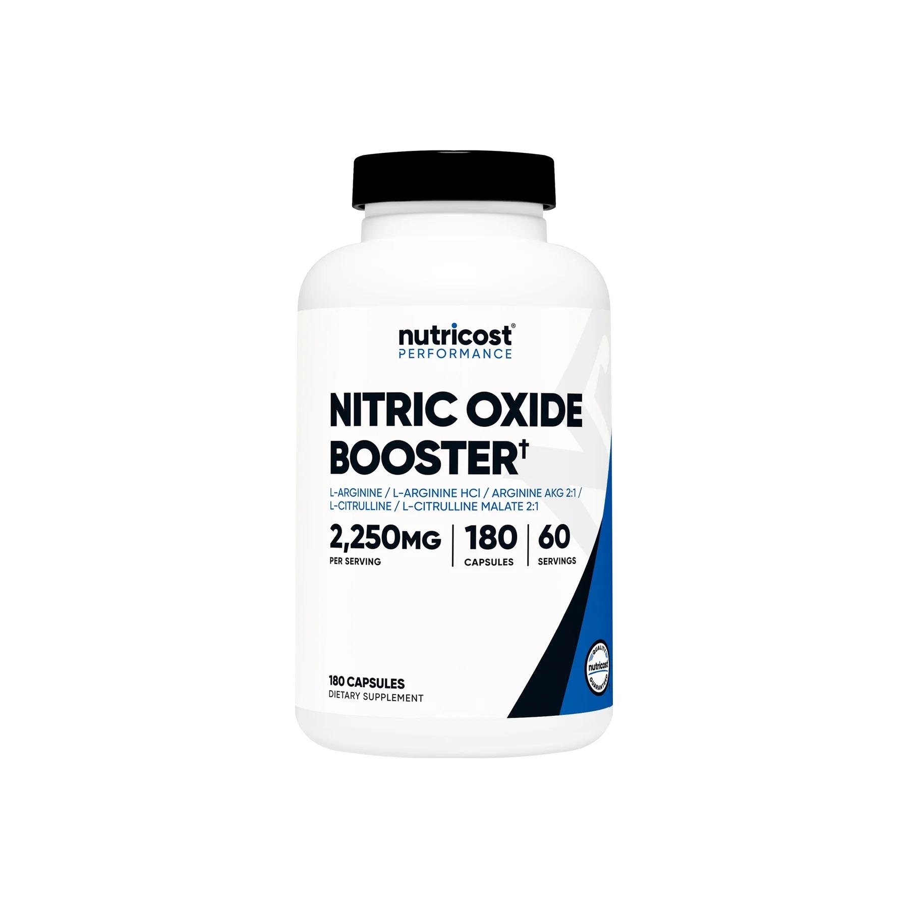 Nutricost Nitric Oxide Booster 2250 mg 180 Capsules-Nutricost