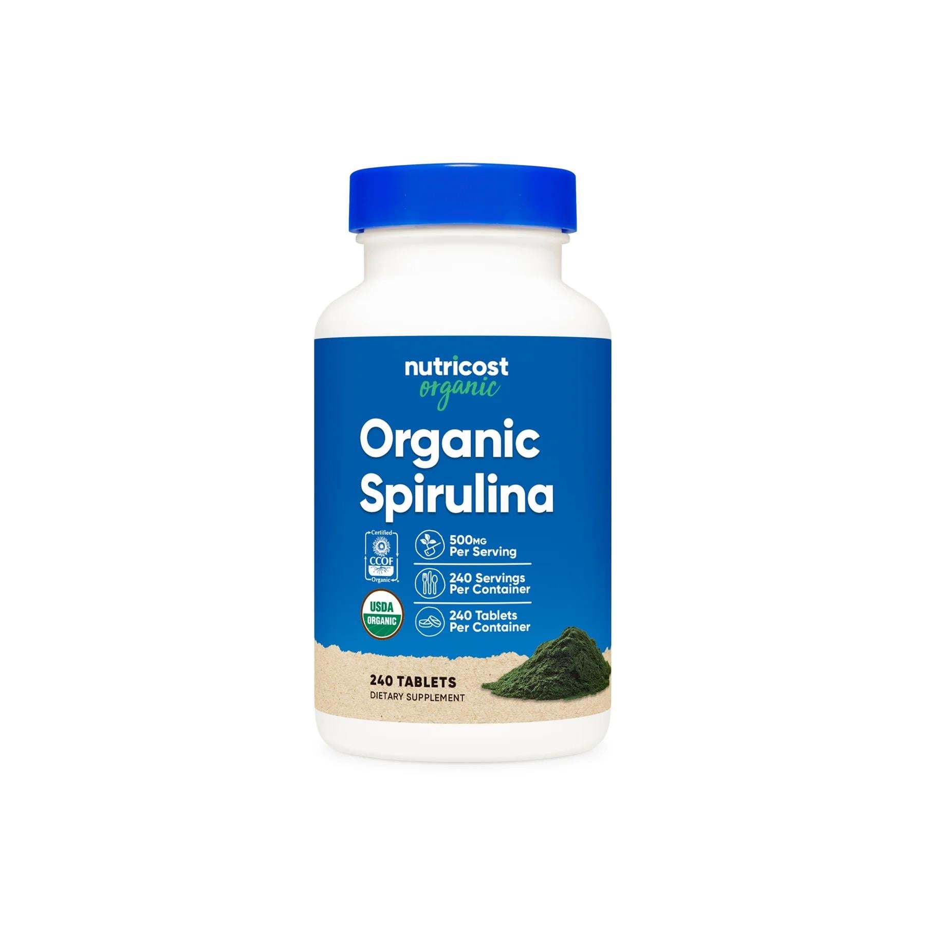 Nutricost Organic Spirulina 500 mg 240 Tablets-Nutricost