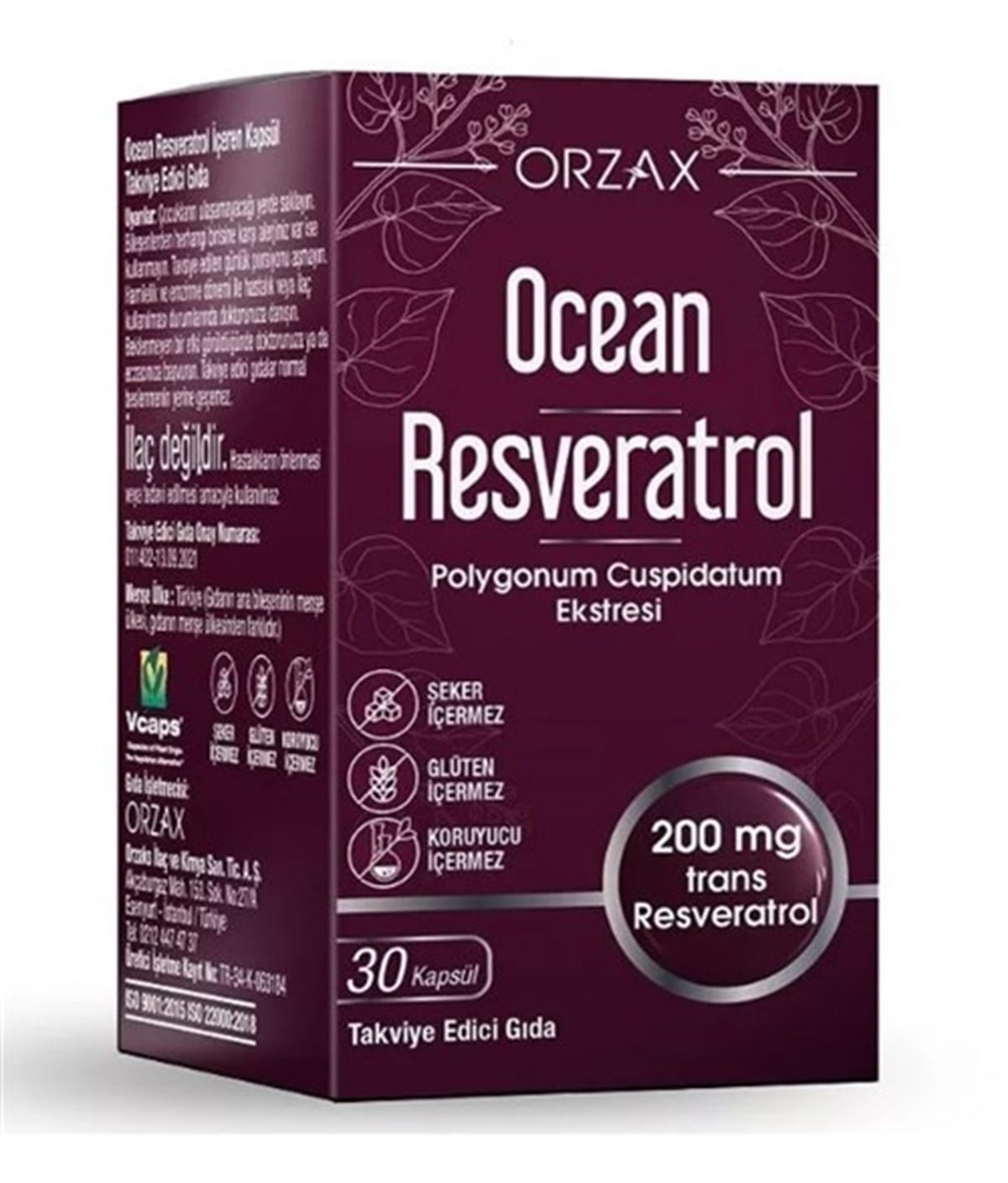 Ocean Resveratrol Takviye Edici Gıda 30 Kapsül