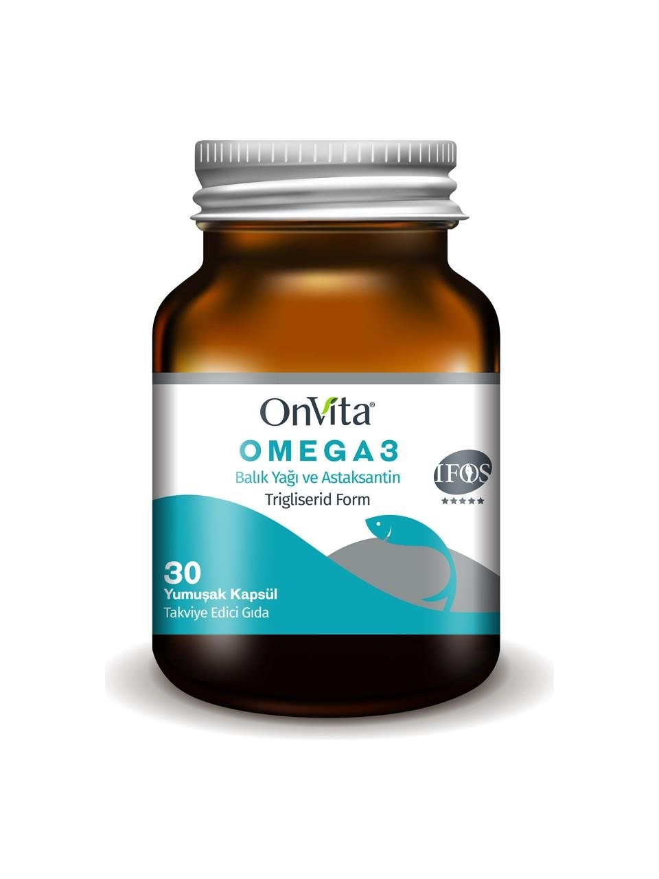 Onvita Omega 3 Balık Yağı & Astaksantin 30 Kapsül-OnVita