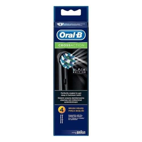 Oral-B Cross Action Şarjlı Diş Fırçası Yedek Başlık 4'lü - Siyah-Oral-B