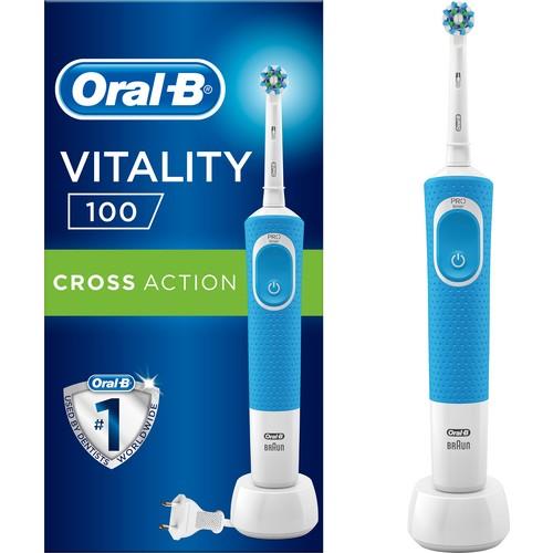 Oral-B Vitality 100 Quadrant Timer Cross Action Şarjlı Diş Fırçası Mavi-Oral-B