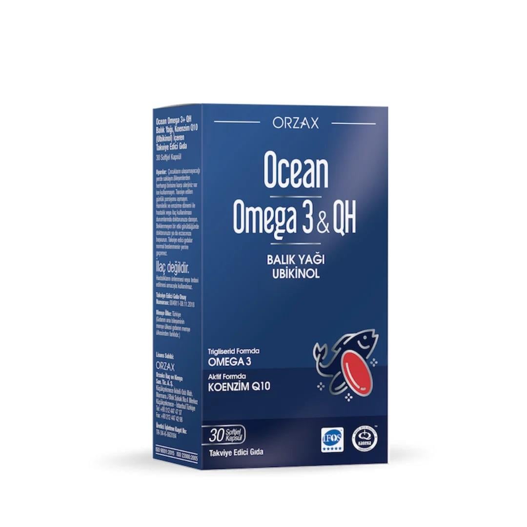 Orzax Ocean Omega 3 & QH 30 Yumuşak Kapsül-Orzax