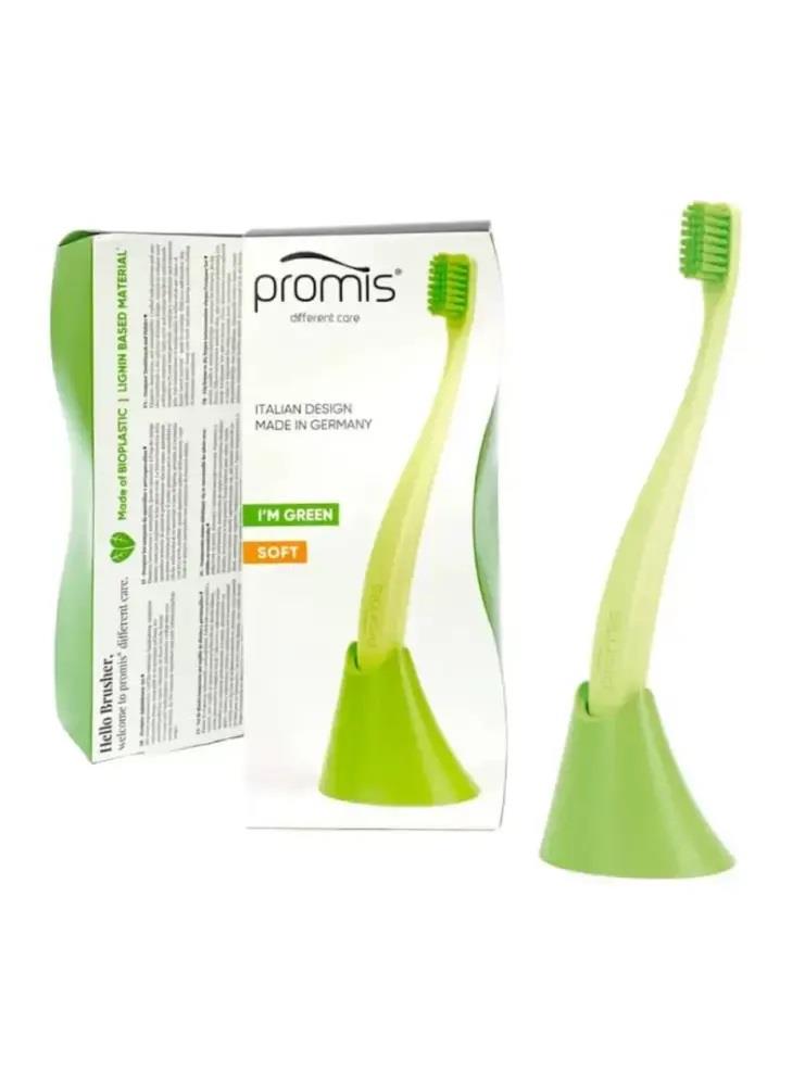 Promis Biplastic Single Diş Fırçası 6750 - Soft - Green - Tutucu Hediyeli-Promis