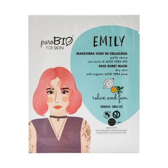 Purobio Face Sheet Mask For Dry Skin Emily Relax and Fun-Purobio