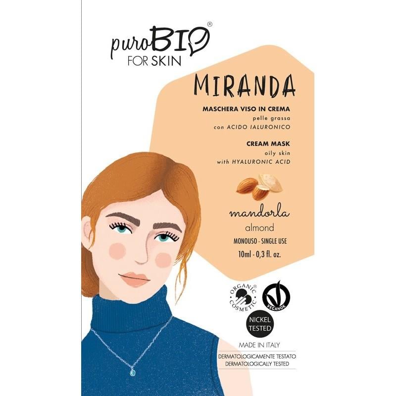 Purobio Miranda Cream Mask Oily Skin Almond Badem 10 ml - Tek Kullanım-Purobio