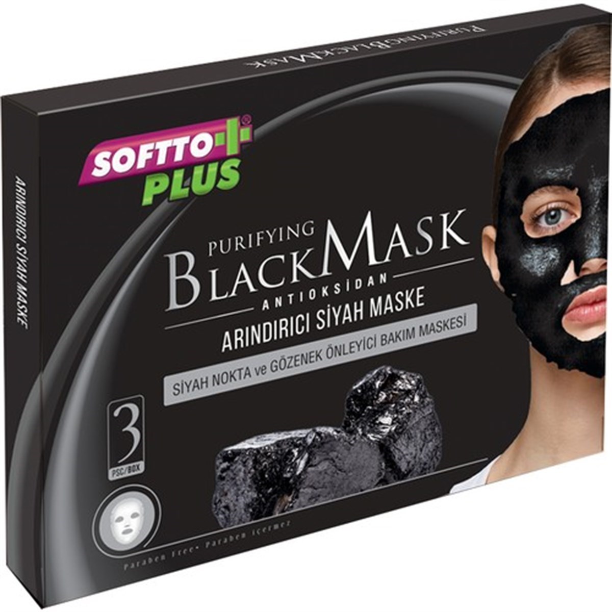 Softto Plus Antioksidan Arındırıcı Siyah Kağıt Maske Set