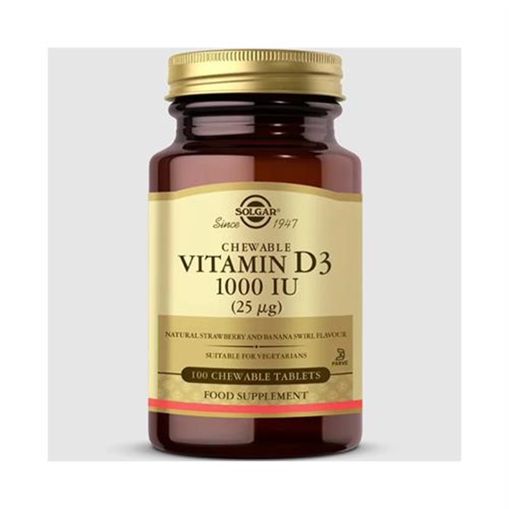 Solgar Vitamin D3 1000 ıu (25 µg) 100 Çiğneme Tablet