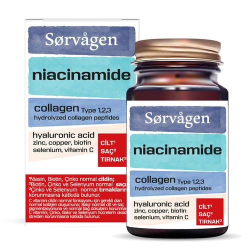 Sorvagen Niacinamide Collagen Kolajen Hyaluronic Acid 60 Tablet-Sorvagen