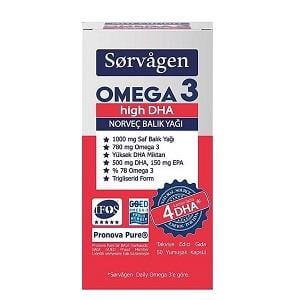 Sorvagen Omega 3 High DHA Norveç Balık Yağı 50 Kapsül-Sorvagen
