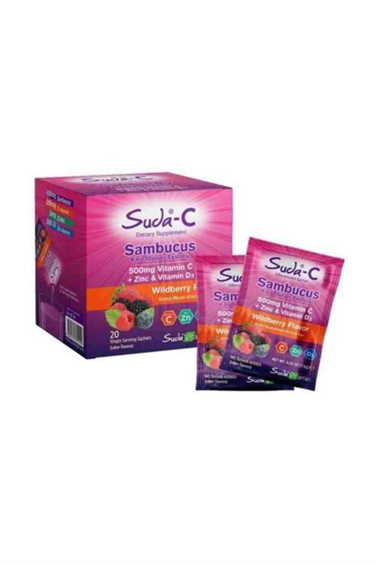 Suda Collagen Suda-C Vitamin C Sambucus Zinc Çinko D3 20 Şase