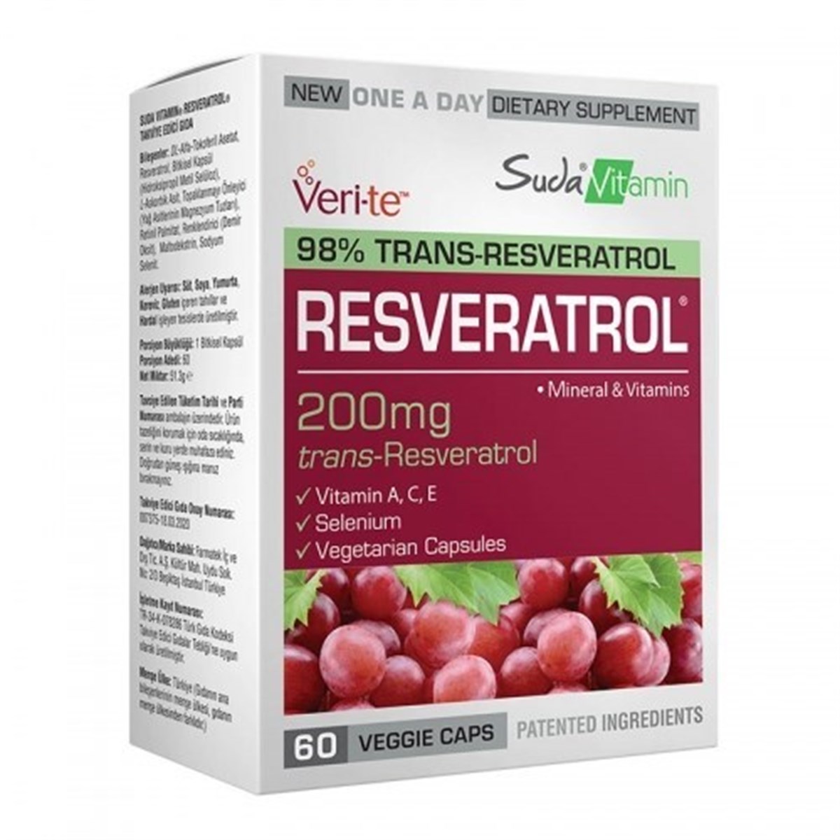 Suda Vitamins Resveratrol 60 Kapsül