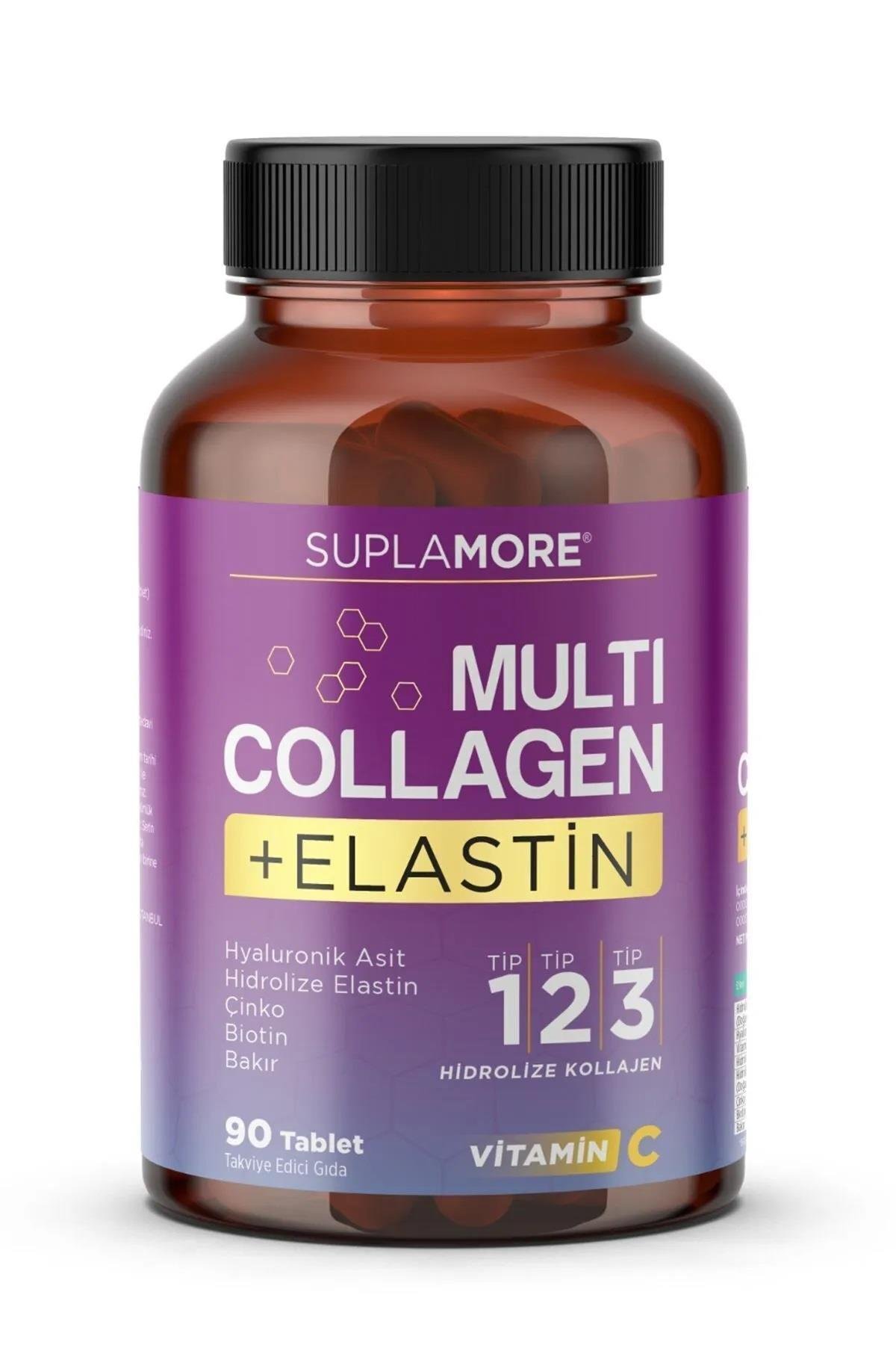 Suplamore Multi Collagen & Elastin Tip1 Tip2 Tip3 Hidrolize Kolajen 90 Tablet-Suplamore