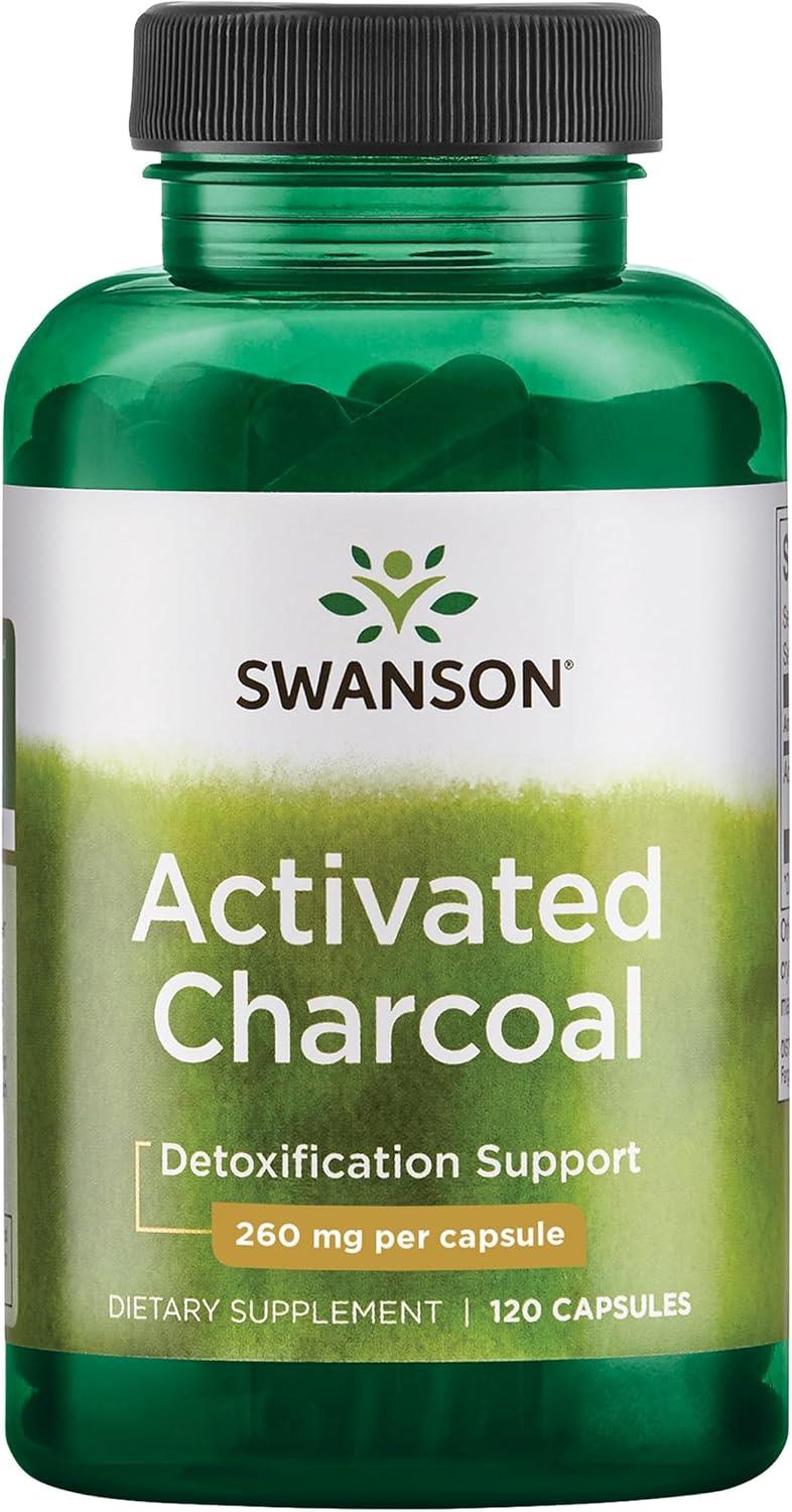 Swanson Activated Charcoal 260 mg 120 Capsule-Swanson