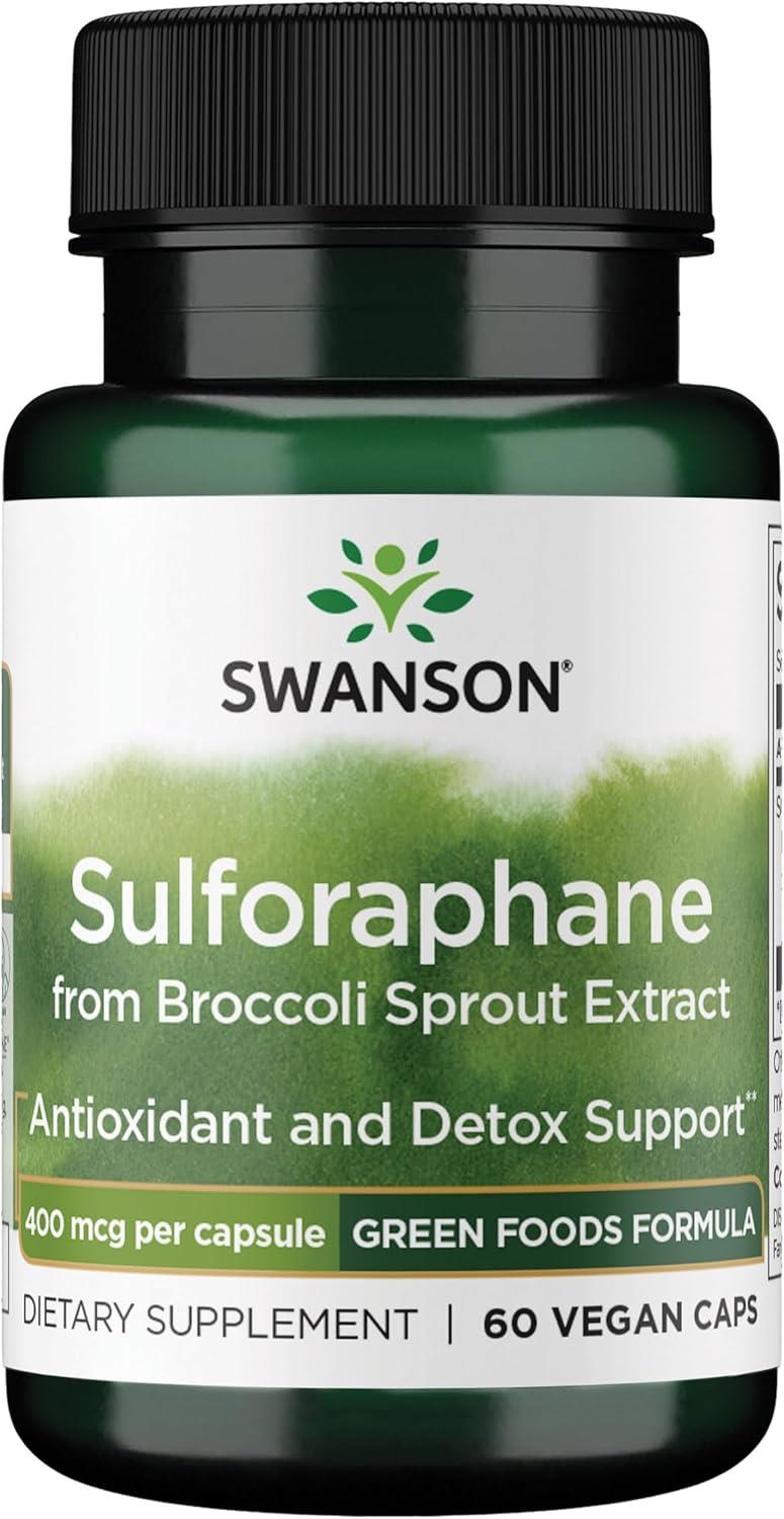 Swanson Sulforaphane From Broccoli Sprout Extract 400 Mcg 60 Veggie Caps-Swanson