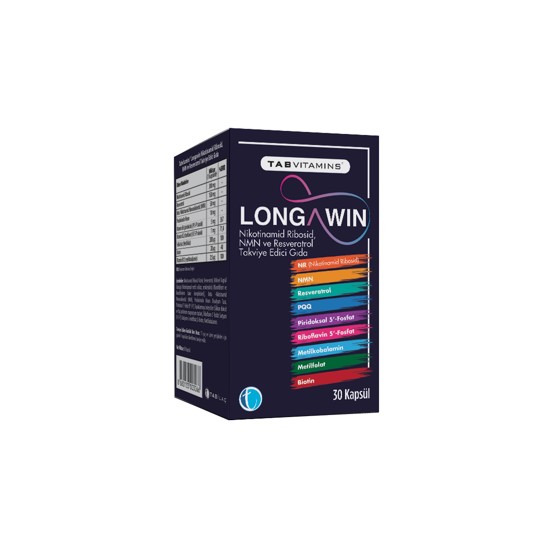 Tab Vitamins Longawin Nikotinamid Ribosid, NMN ve Resveratrol İçeren Takviye Edici Gıda 30 Kapsül-TAb ilaç