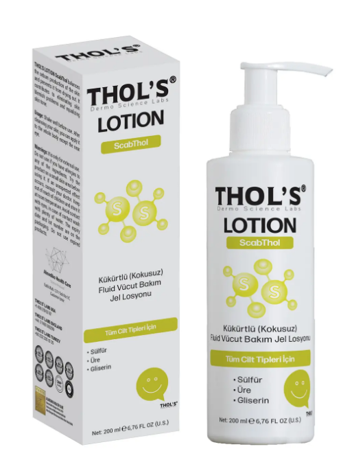 Thol's Lotion ScabThol TB13 Kükürtlü Kokusuz Fluid Vücut Bakım Jel Losyonu 200 ml-THOL'S