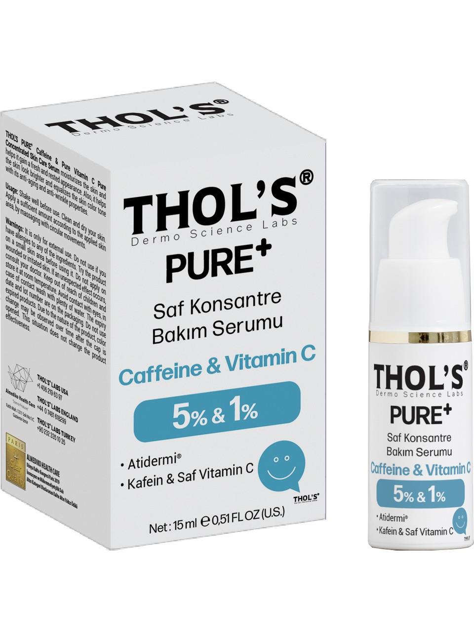 Thol's Pure+ Caffeine 5% + Vitamin C %1 TB62 Bakım Serumu 15 ml-THOL'S