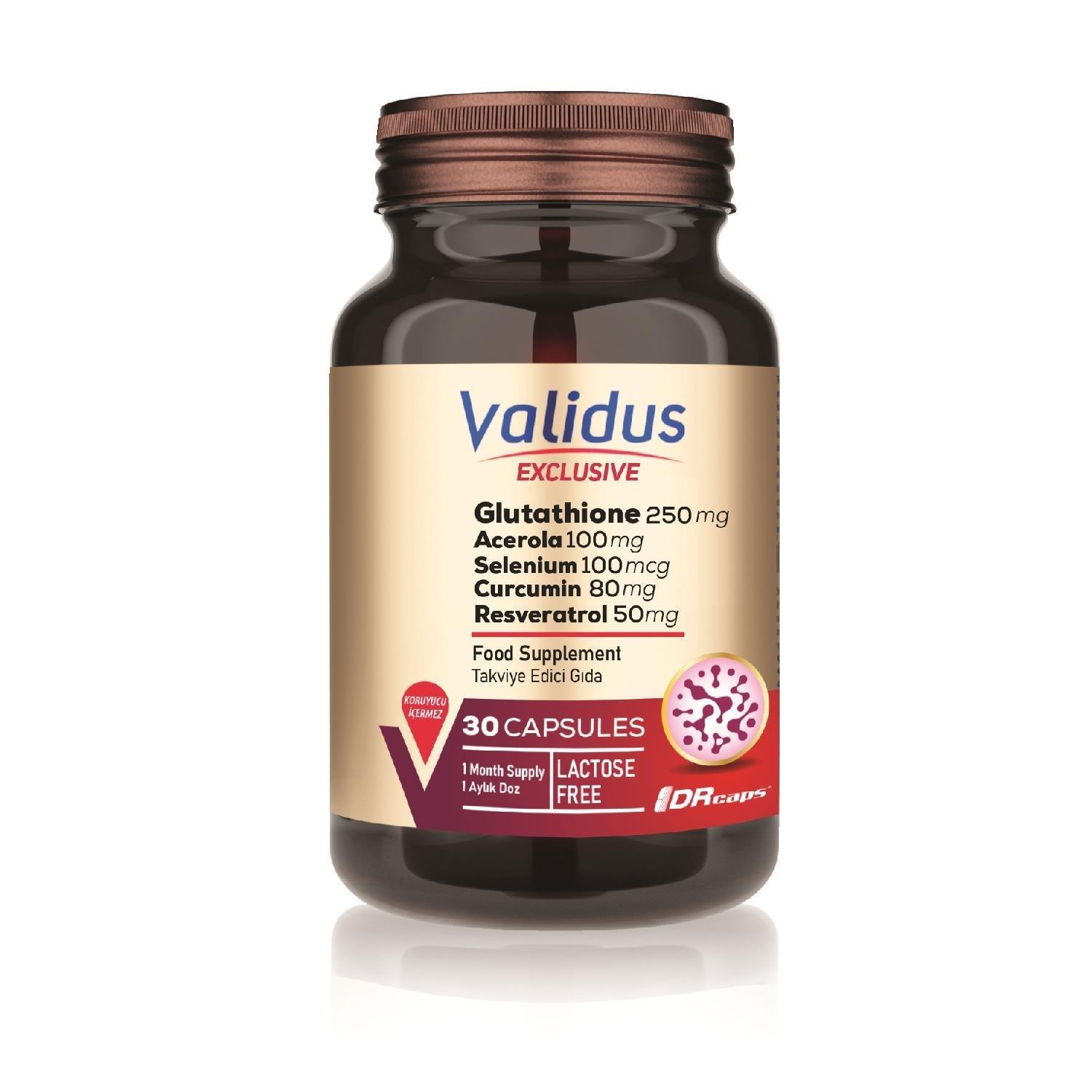Validus Exclusive Glutathione 250 mg + Liposomal Koenzim Q10 30 Kapsül-Validus