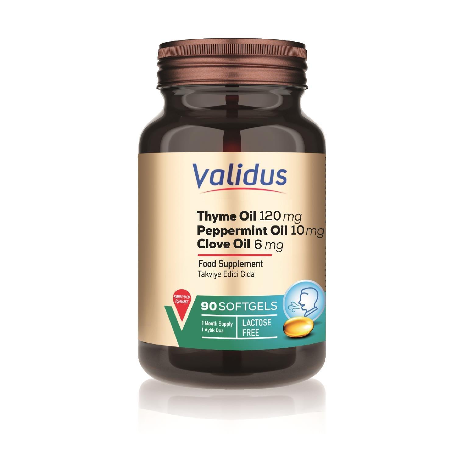 Validus Fresh Breath Clove Oil Oregano Oil + Medicinal Peppermint Oil 90 Softgel-Validus