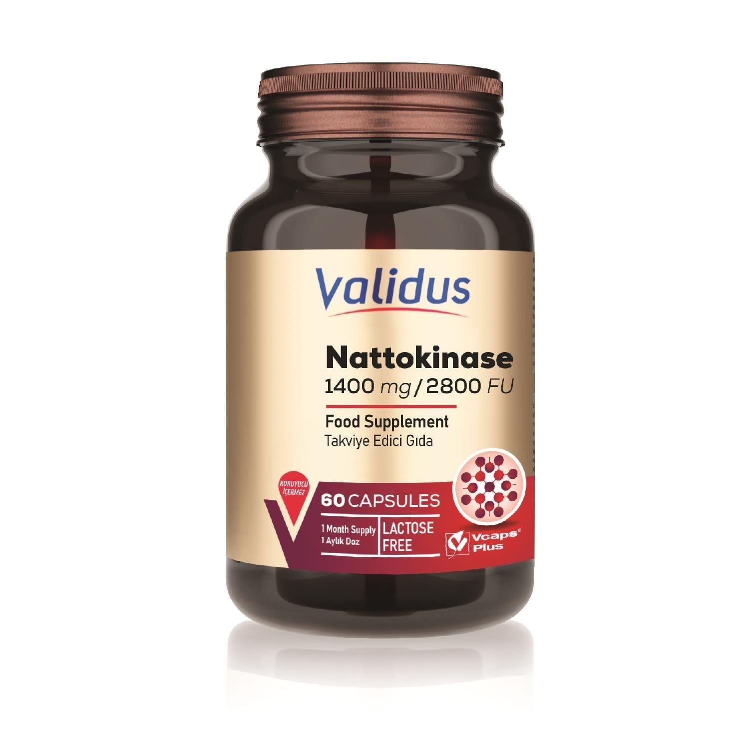 Validus Nattokinase 1400 mg / 2800 Fu 60 Kapsül-Validus
