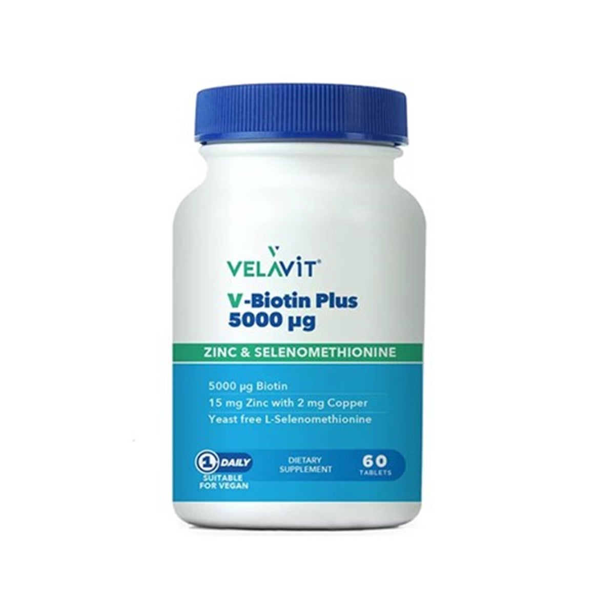 Velavit V-Biotin Plus 5000mcg Takviye Edici Gıda 60 Tablet