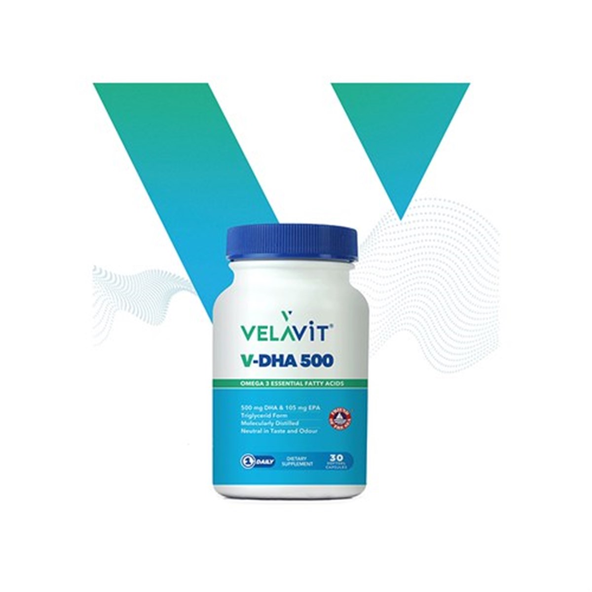 Velavit V-DHA 500 Takviye Edici Gıda 30 Kapsül