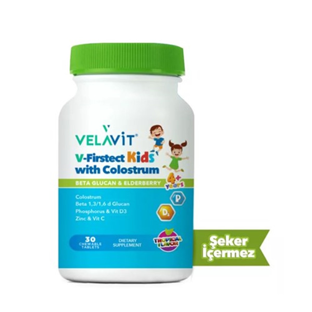 Velavit V-Firstect Kids with Colostrum Takviye Edici Gıda 30 Kapsül