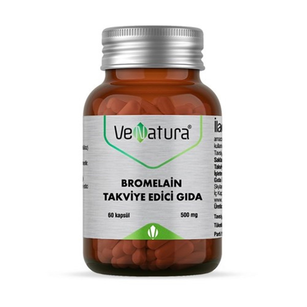 VeNatura Bromelain 500 mg 60 Kapsül Takviye Edici Gıda