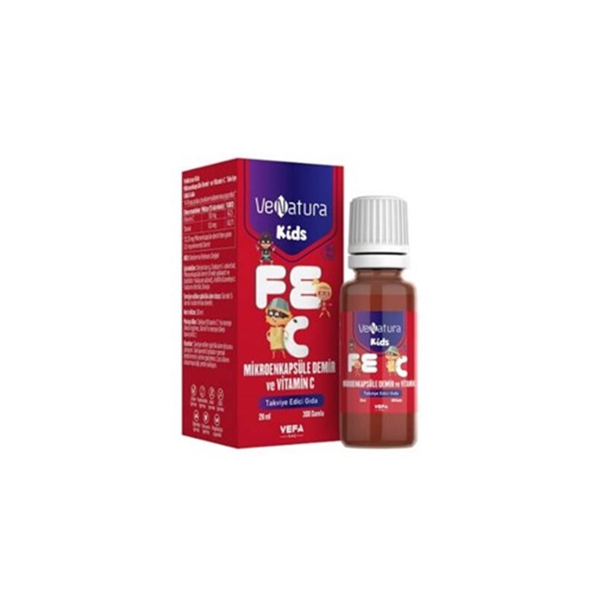 VeNatura Kids Mikroenkapsüle Demir ve Vitamin C Takviye Edici Gıda 20 ml