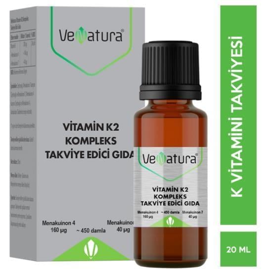 Venatura Vitamin K2 Kompleks Sıvı Takviye Edici Gıda Damla 20ml-Venatura