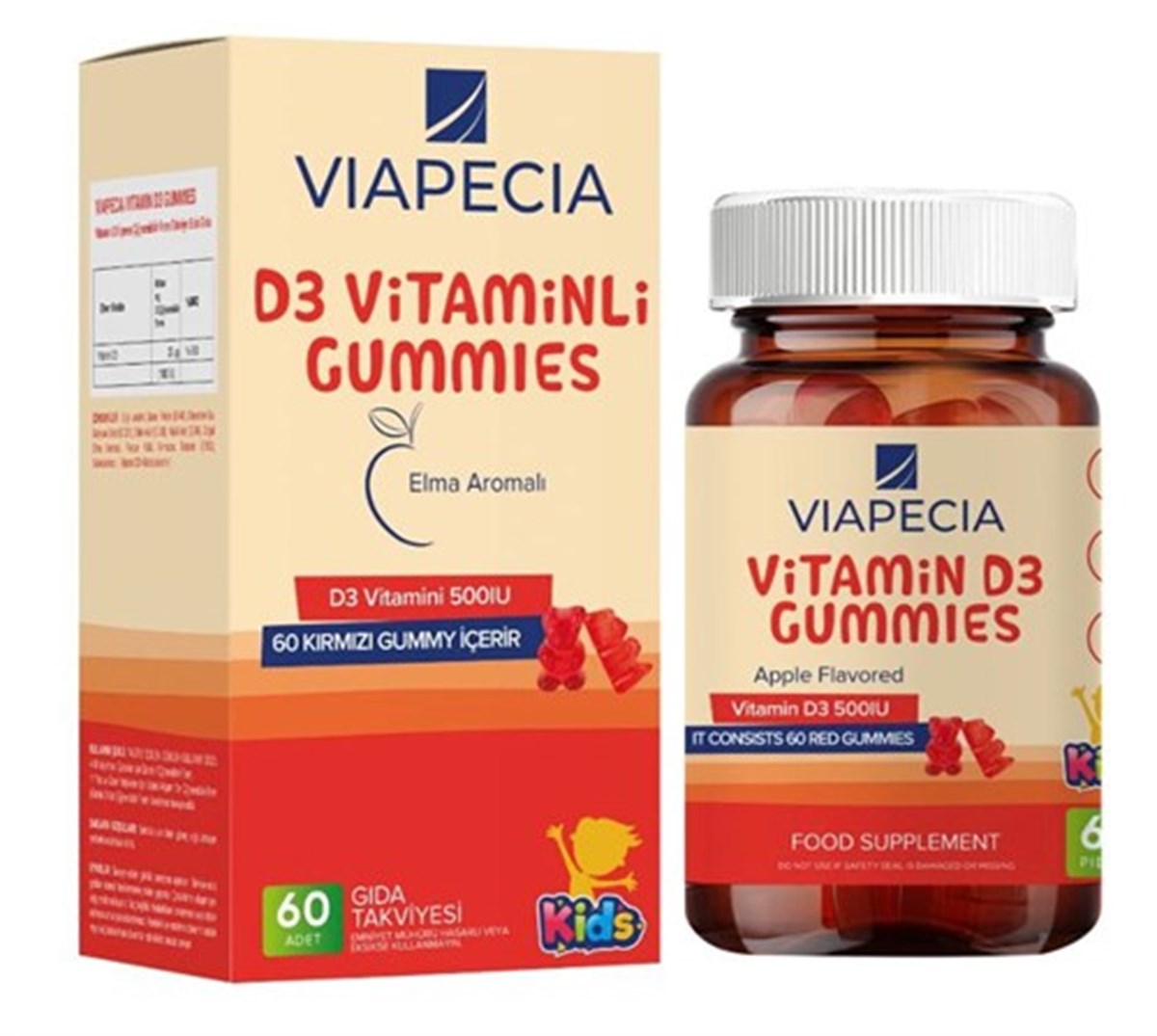Viapecia Vitamin D3 Gummies 60 Pieces