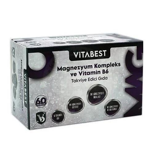 Vitabest Magnezyum Kompleks ve Vitamin B6 60 Tablet-VİTABEST