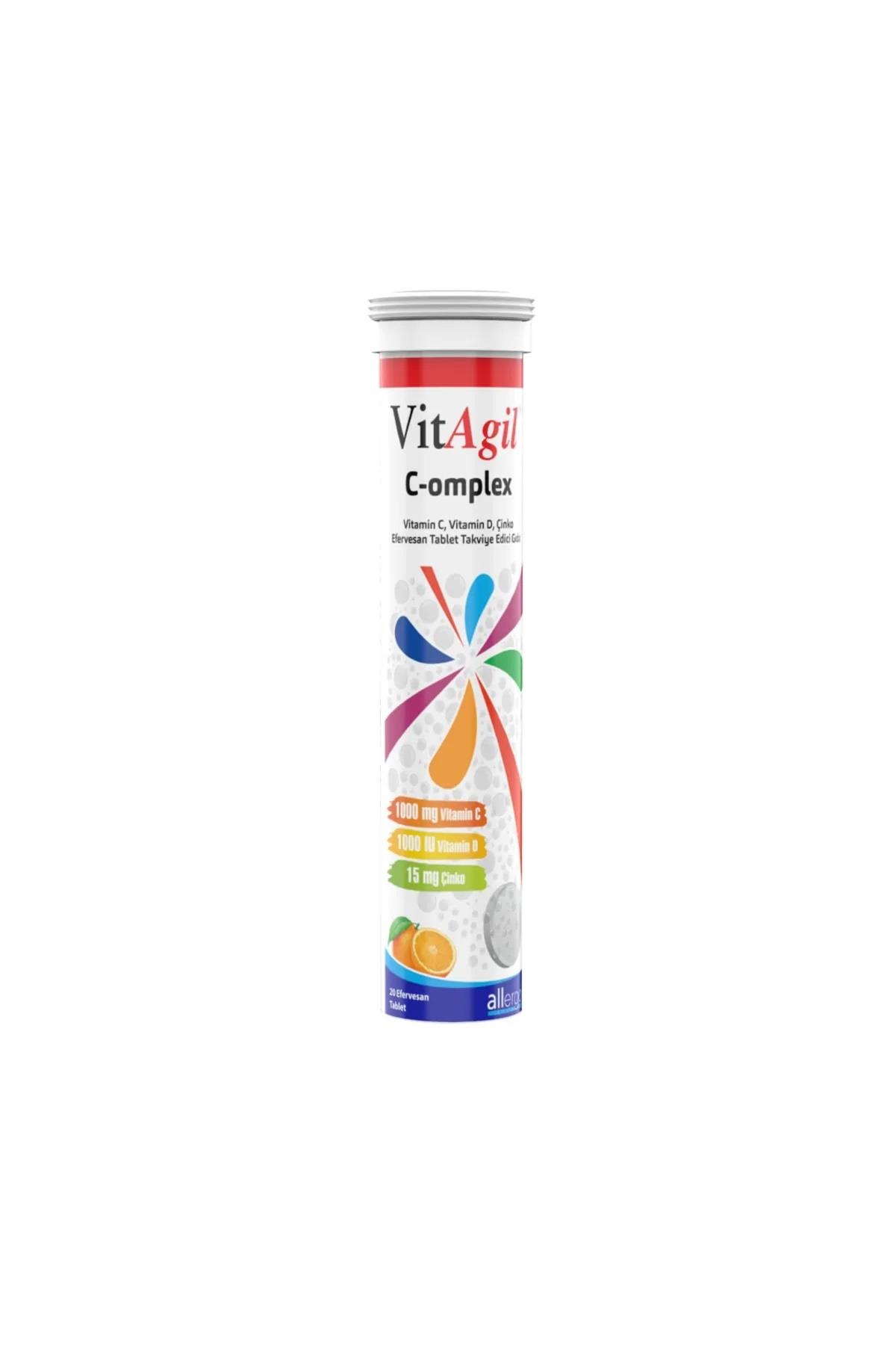 Vitagil C-omplex Vitamin C 1000 mg + Vitamin D 1000 IU + Çinko 15 mg 20 Efervesan Tablet-VitAgil