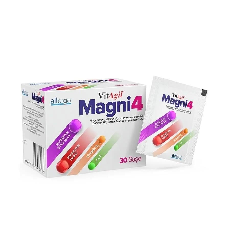 Vitagil Magni4 Magnezyum Vitamin D3 P5P 30 Saşe-VitAgil