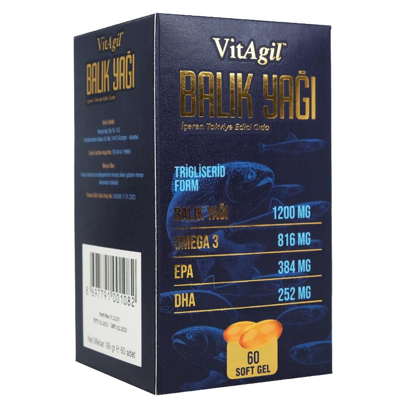 Vitagil Omega 3 1200 Balık Yağı 60 SoftGel-VitAgil