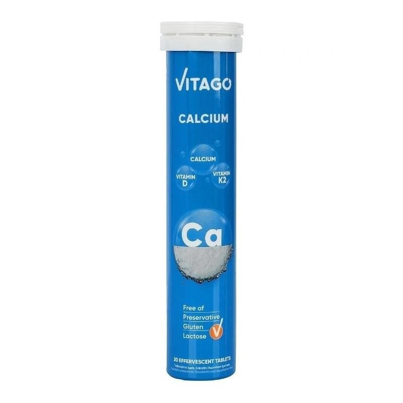 Vitago Kalsiyum Vitamin D Vitamin K2 İçeren Efervesan Tablet 20'li-VITAGO